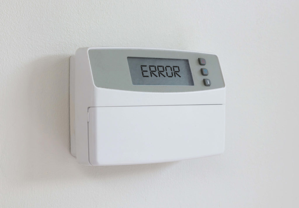 error message on thermostat