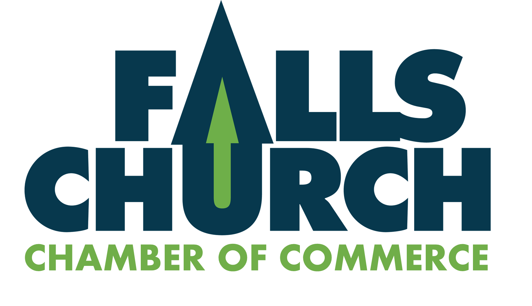 Falls Church Chamber of Commerce badge.
