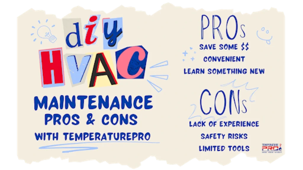 Pros and Cons of HVAC maintenance graphic.