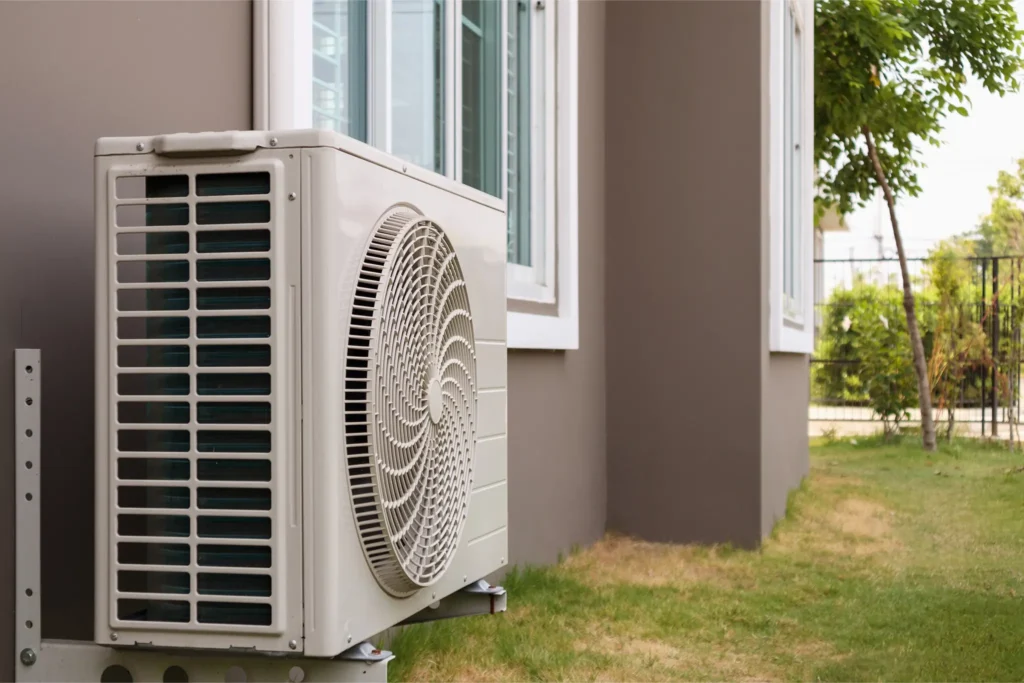 Air conditioning unit outside of a home.