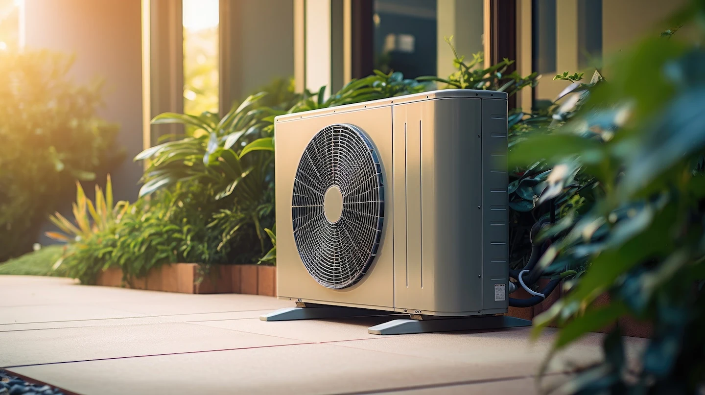 A modern heat pump newly installed at a San Jose home.